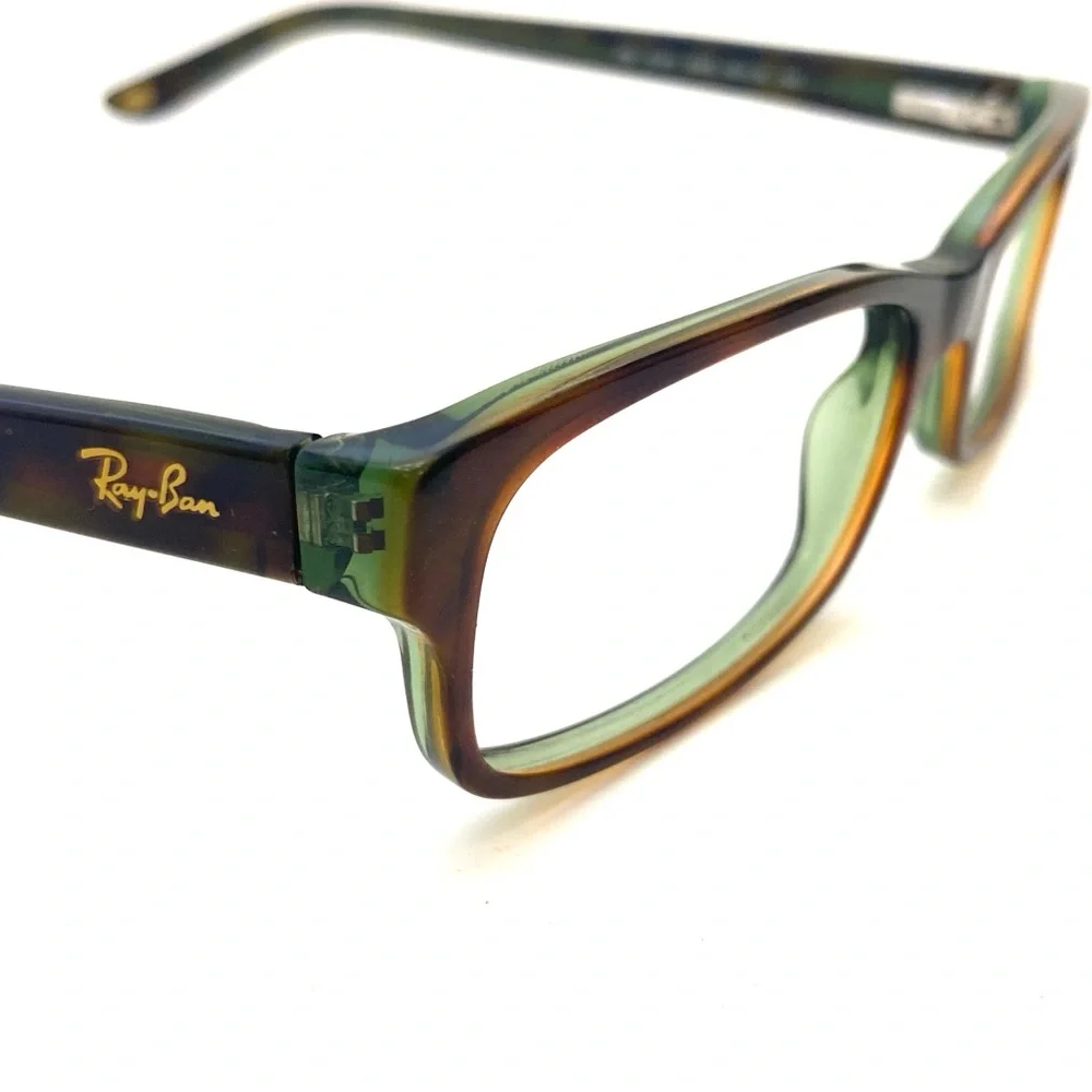 Ray-Ban Women's Havana on Green Rectangular Shaped Eyeglasses RB 5187 2445